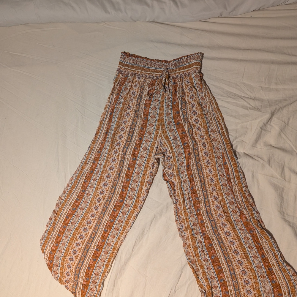 Bohemian Striped Wide-Leg Pants